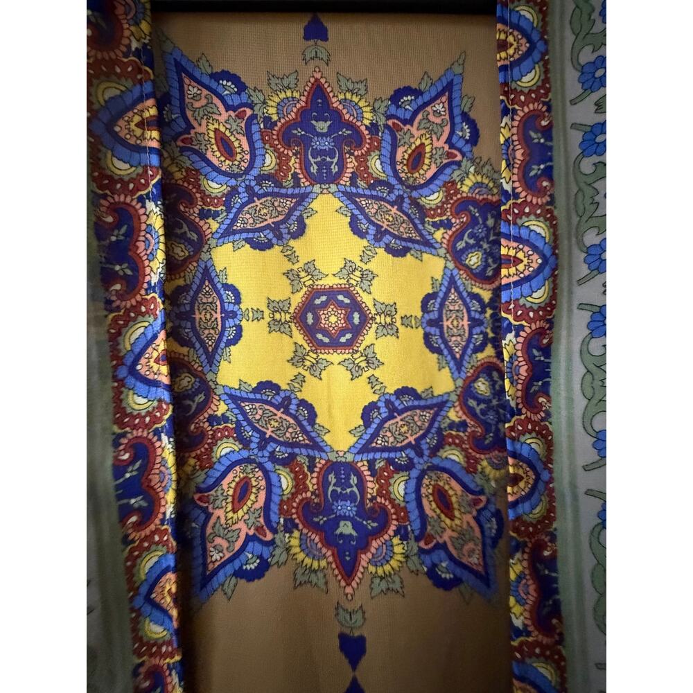 Bohemian Paisley Medallion Kimono Duster with Tulip Bell Sleeves size Small - Picture 12 of 15